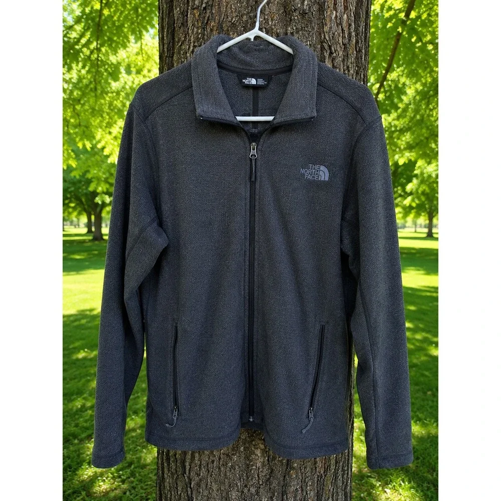 THE NORTH FACE Full Zip Fleece Jacket Mens Large Gray Outdoor Gorpcore
